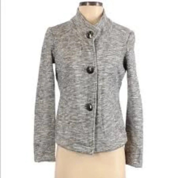 Cabi Hourglass Fleece Lined Heathered Gray Blazer Up Jacket Size Small Style 596 - Picture 1 of 4